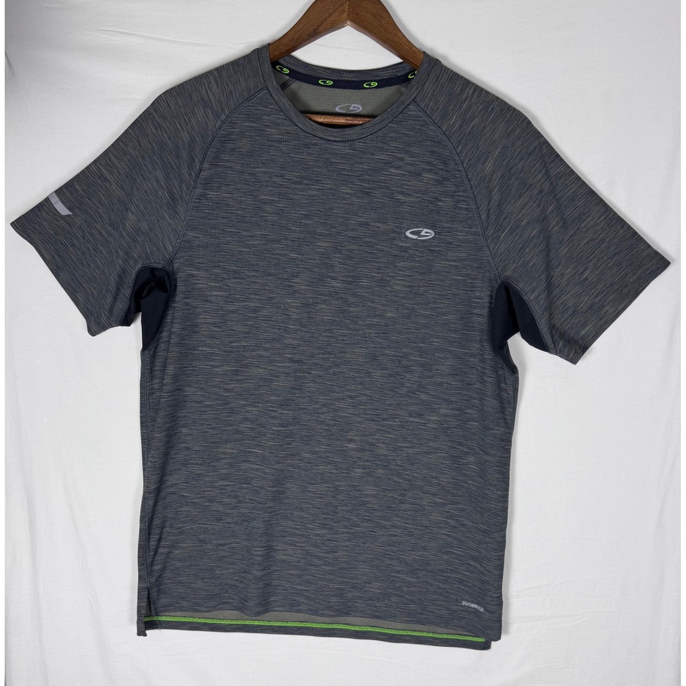 Champion Duo Dry+ Heather Gray Shirt Men's Medium Activewear Tee Performance